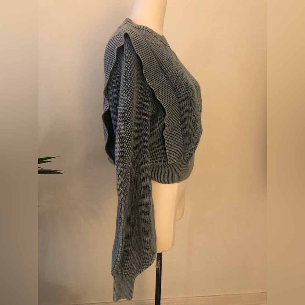 Gorgeous Blue Double Layer Effect Cable Knit Swea… - image 3